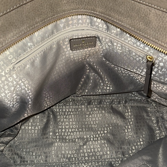 Kate Spade New York Gray Brandice Pratt Leather Tassel Tote Shoulder Bag! - Picture 11 of 12
